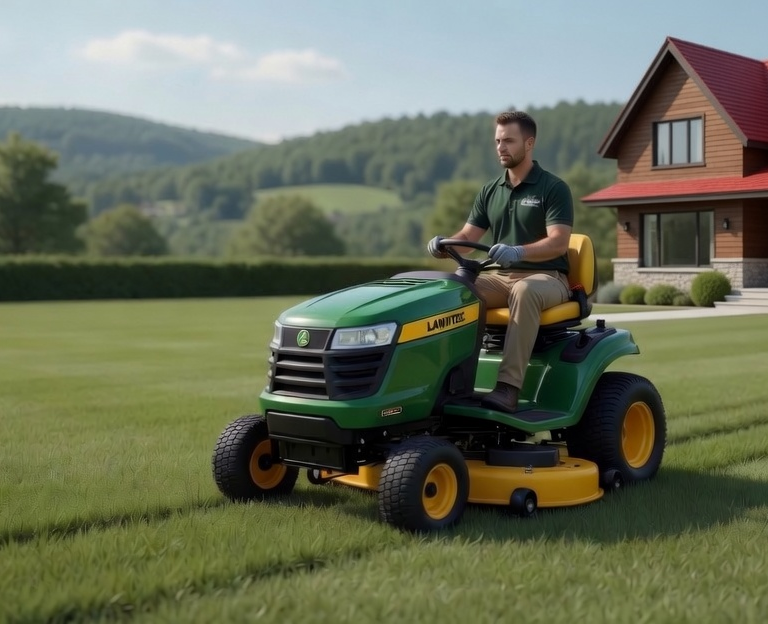 Entretien grand terrain commercial